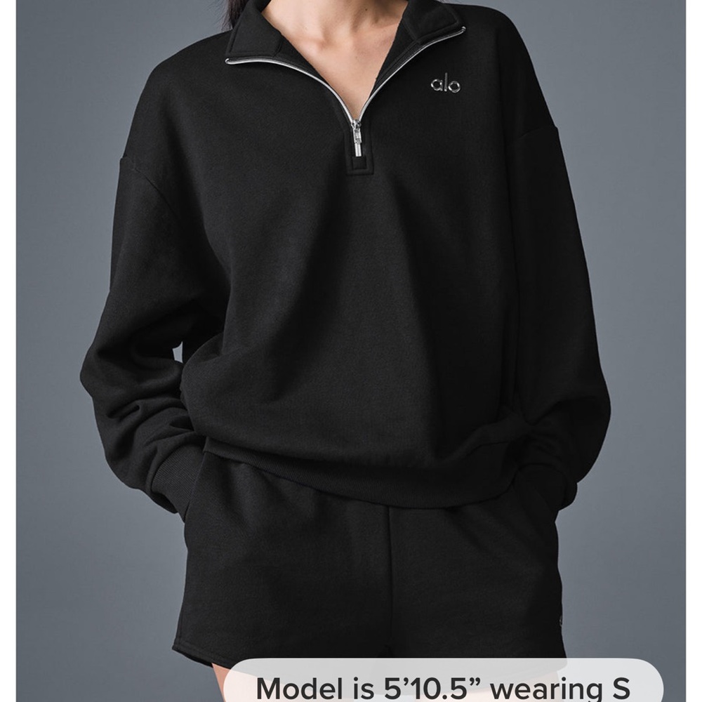 ALO Yoga Black Quarter-Zip Women's Sweater